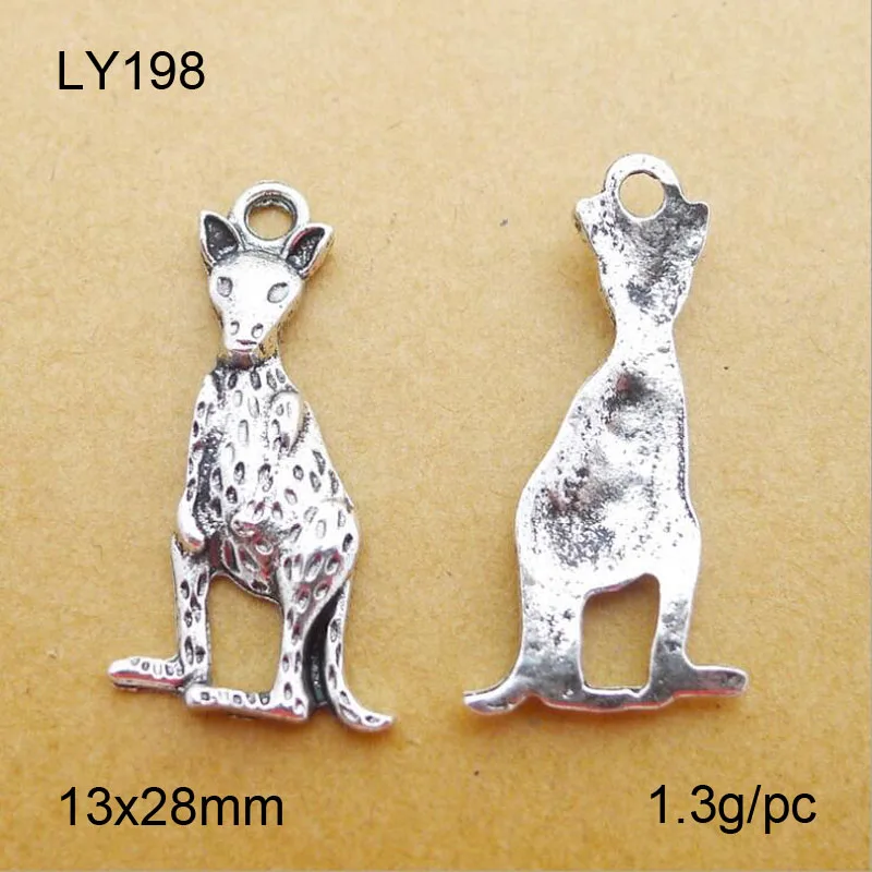 

50/lot 13x28mm Zinc Alloy Antique Silver Kangaroo DIY Charms Pendants