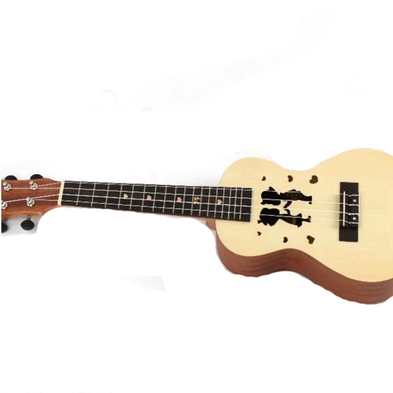 Мини деревянная гитара 23 дюйма Гавайские гитары Пара моделей ель Sapele мини