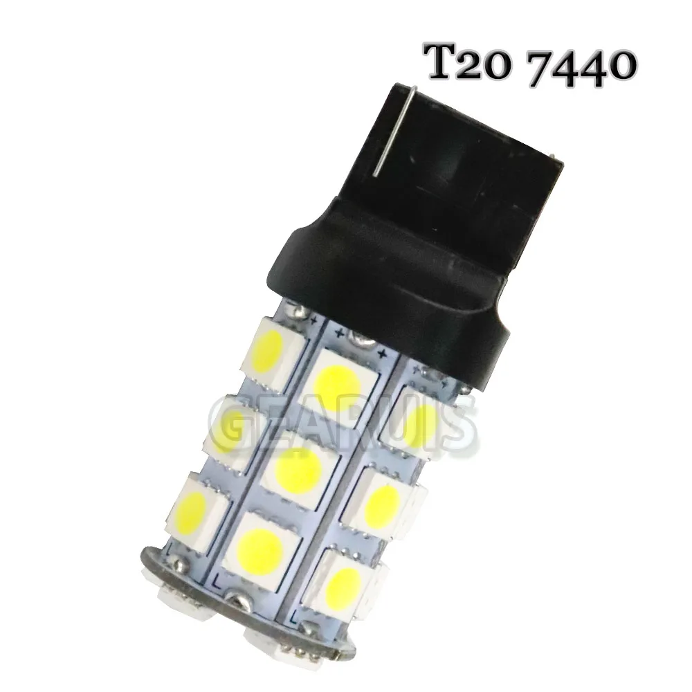 10 шт. T25 3157 3156 p27/7 Вт T20 W21W W21/5 WY21W 7440 7443 светодиодный 27 SMD 5050 автомобильный тормоз