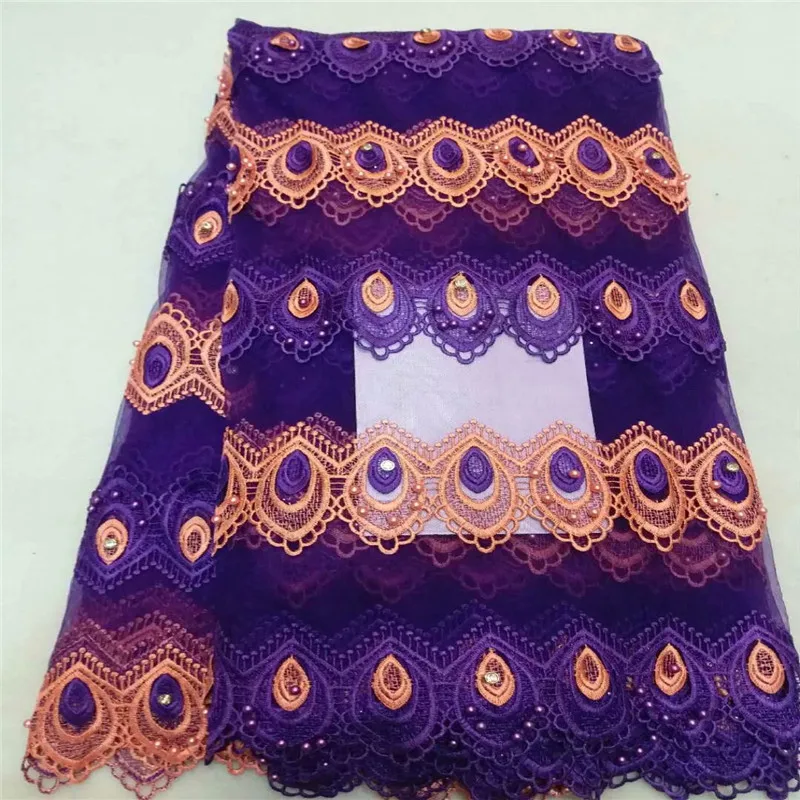 Африканская кружевная ткань 2018 Высокое качество Кружева Женщины Белый