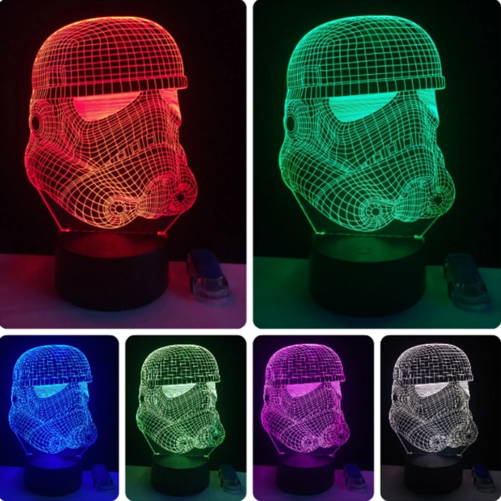 2018 NEW 3D Lamp Death Star War Darth Vader Stormtrooper Knight LED Table NIGHT LIGHT Multicolor Cartoon Toy Luminaria | Лампы и