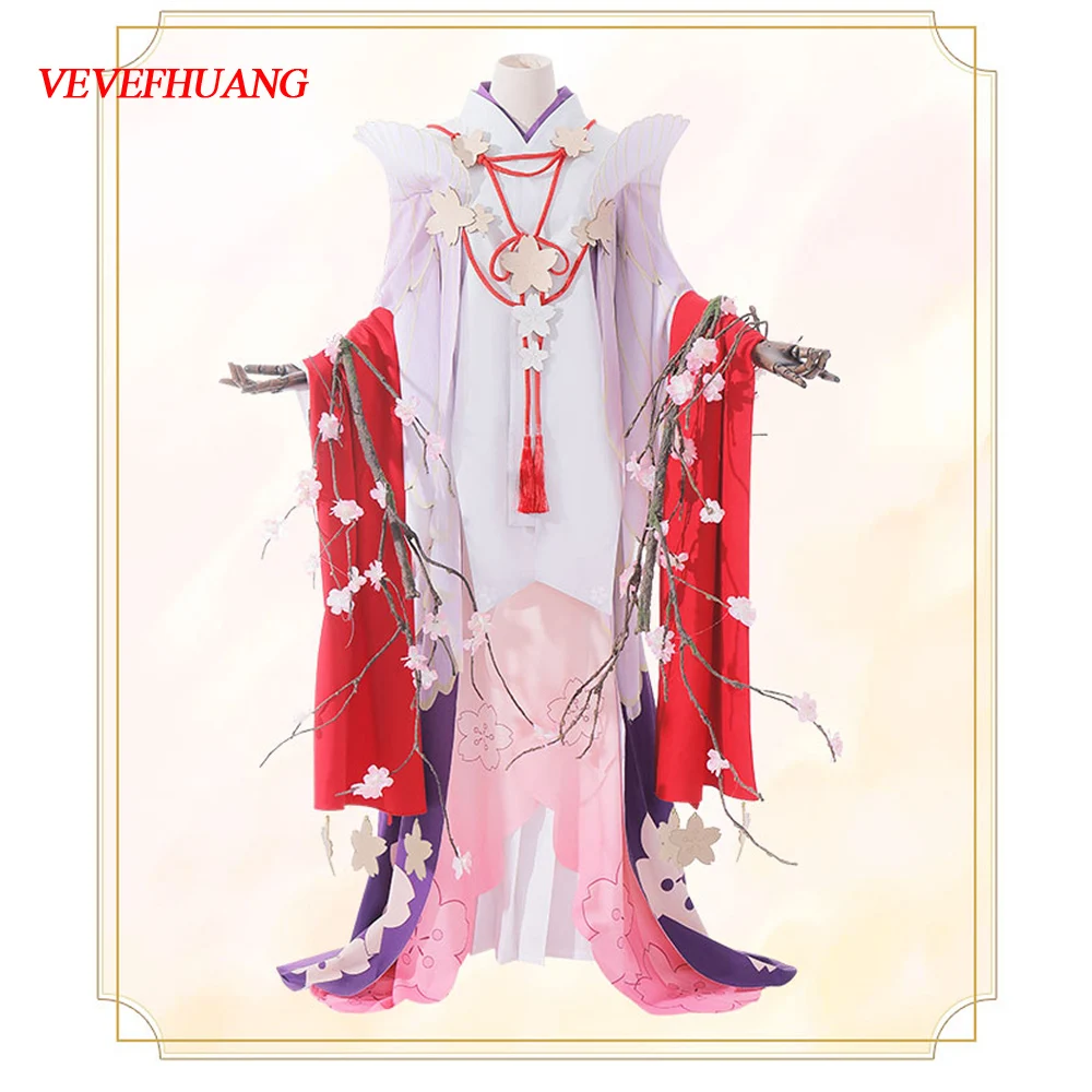 VEVEFHUANG Kосплей Game Cosplay Minamoto Kagura Onmyoji Women Kawaii Kimono Costume Dress Xmas Halloween Carnival Party |