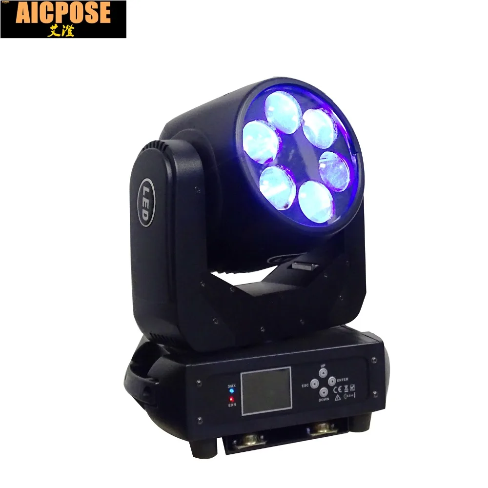 6x25 Вт супер луч света DMX512 зум/поворот движущаяся головка