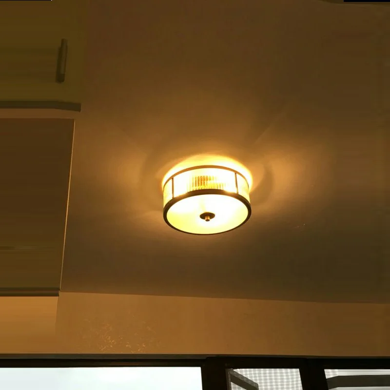 Американский стиль медные светодиодные потолочные светильники в европейском