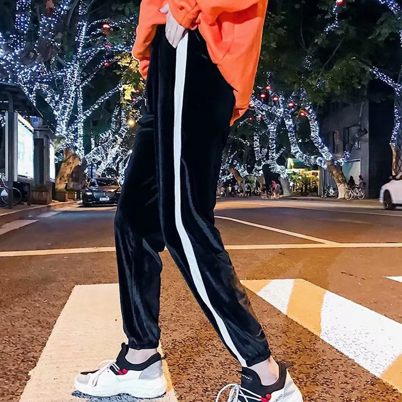 Брюки Lychee для девочек вельветовые штаны в полоску с завязками на талии женские