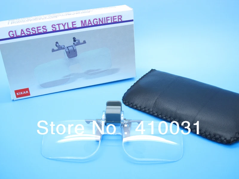 KIKAR Clip-and-Flip Optical Magnifying Lens 2x Power +4.00 Diopters Magnifier Loupe Toy Handsfree Eyeglass Fly Fishing Tying Eye |