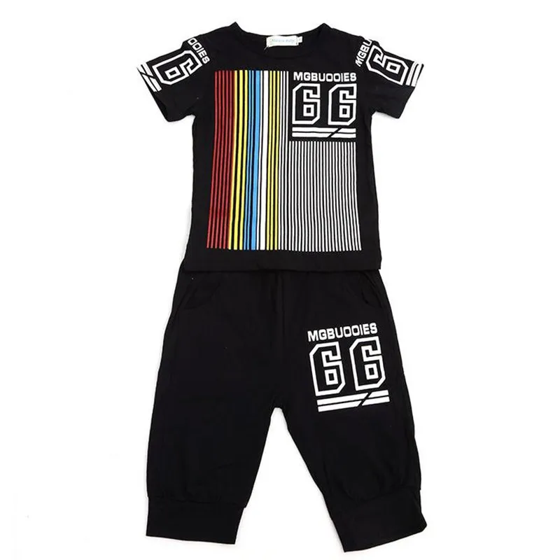black SZ Malayu/детская одежда г. Летняя детская с коротким рукавом футболка+ камуфляжные шорты, костюмы комплекты одежды для маленьких мальчиков - Цвет: black SZ