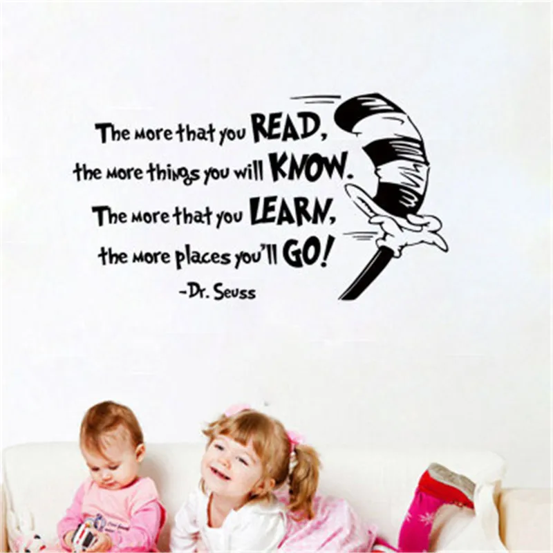 The More That You Read Inspirational Quotes Wall Sticker Vinyl Quote Saying Decals Home Decor Office Kids Room Mural | Дом и сад