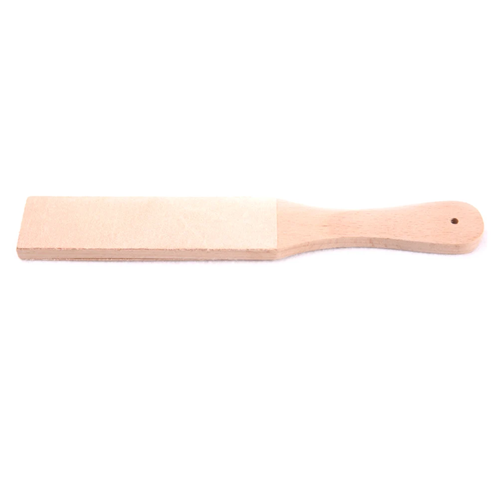 

Knife Sharpener Set Wooden Handle Leather Sharpening Strop Handmade Razors Polishing Board And Polishing Wax Leather Paste
