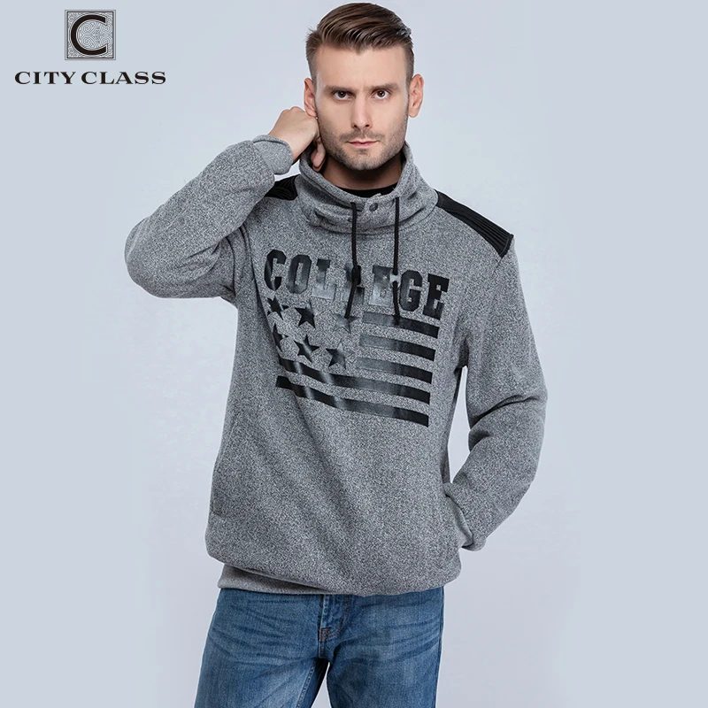 CITY CLASS Autumn&Winter Men's Sweatshirts of Brand Clothing Harajuku Hip Hop Hoodies for Male Outerwear High collar 2660