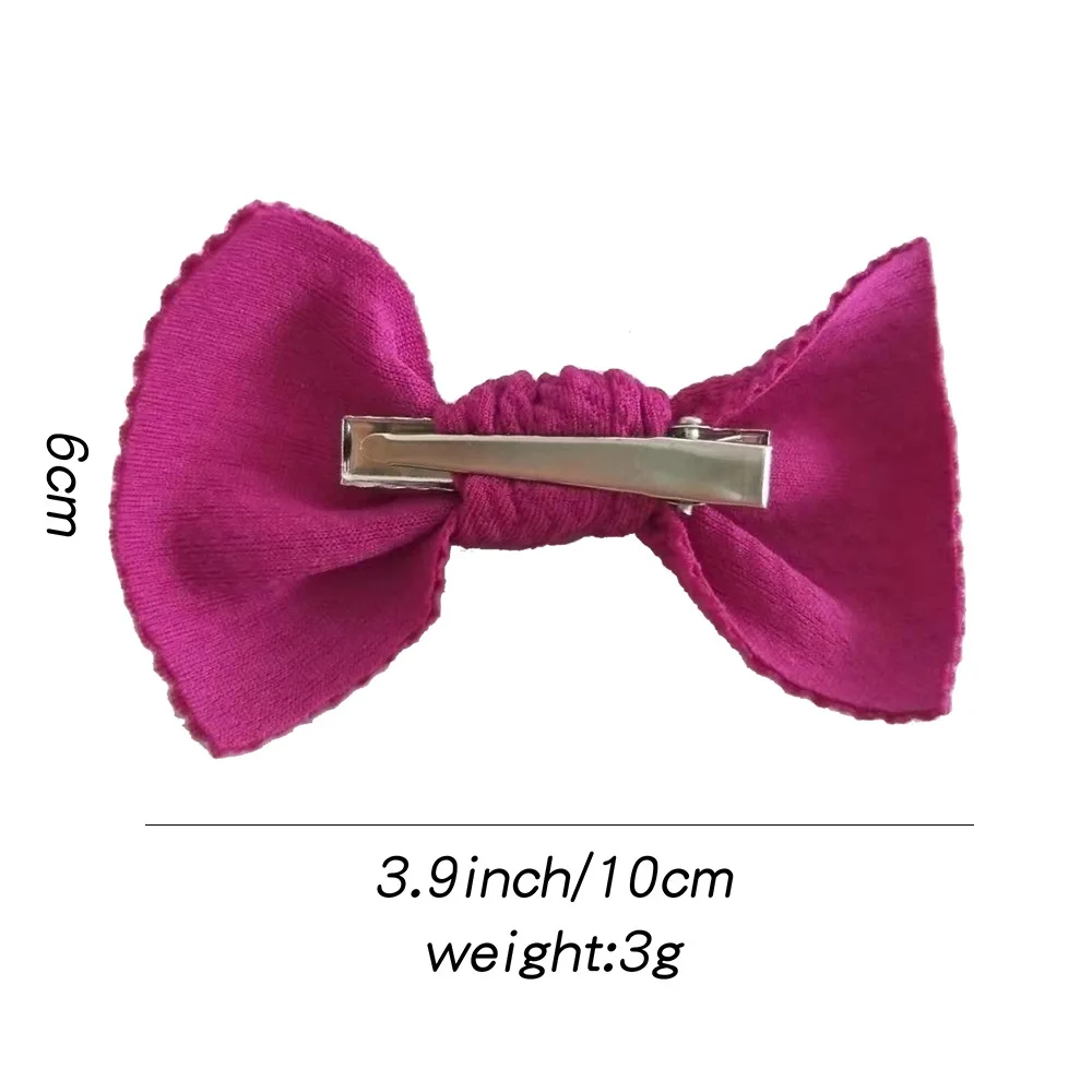 36 шт./лот новинка 4 дюйма однотонный хлопковый тканевый бант для волос девочек с