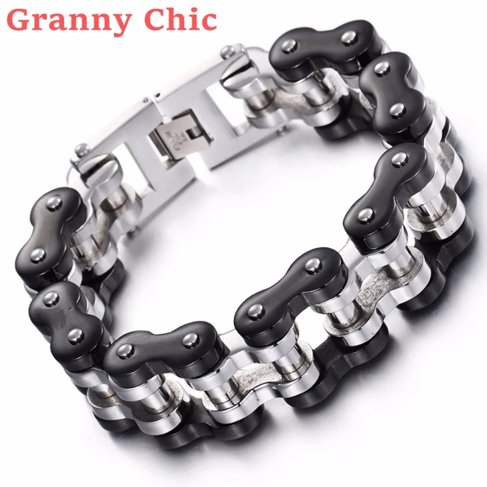 Браслет Granny Chic в стиле панк модная цепь с двигателем мотоцикла Байкерский