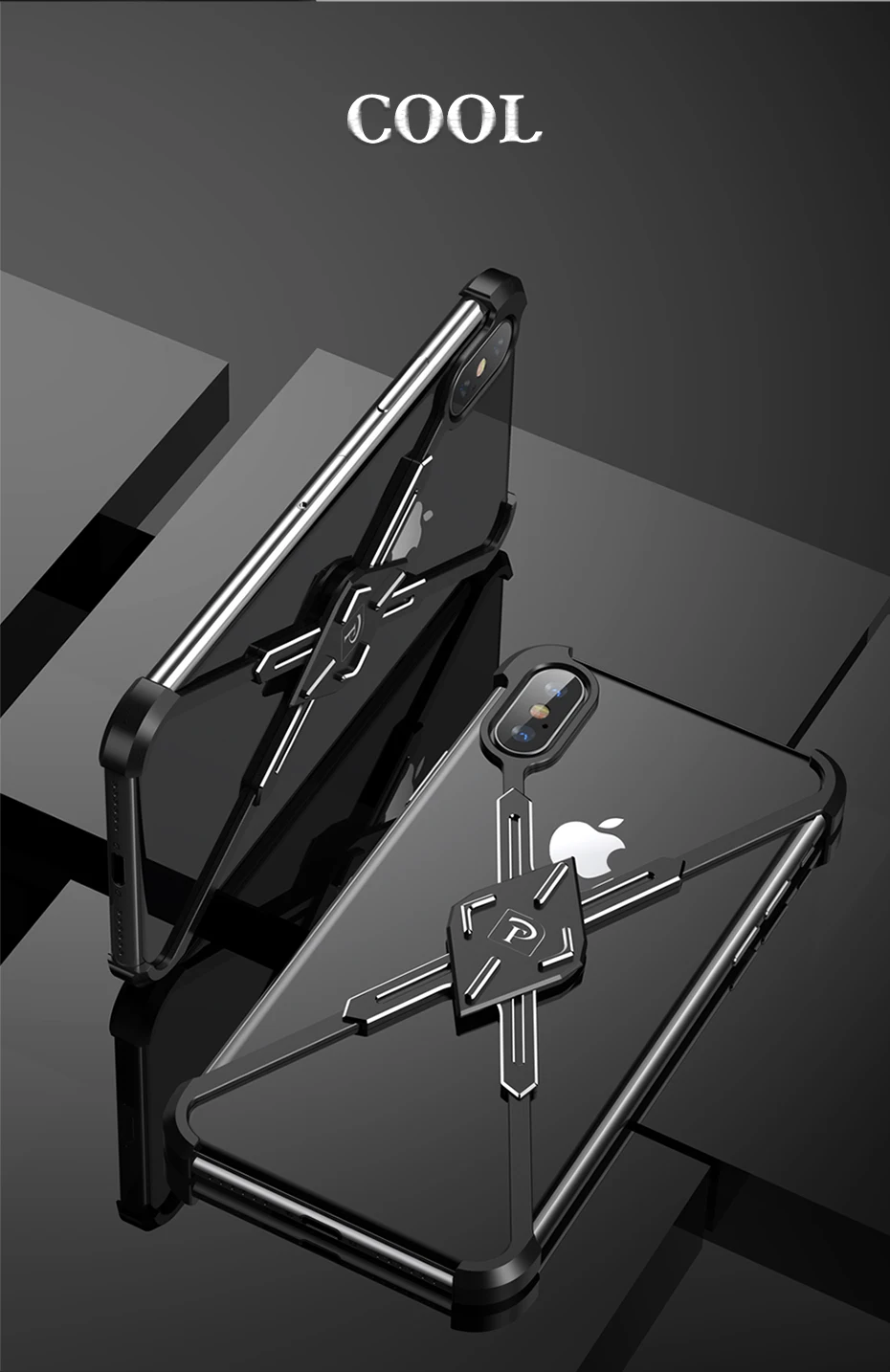 OATSBASF X металлический чехол для iPhone X XS MAX алюминиевый чехол на 360 градусов противоударный бампер мобильный чехол для телефона