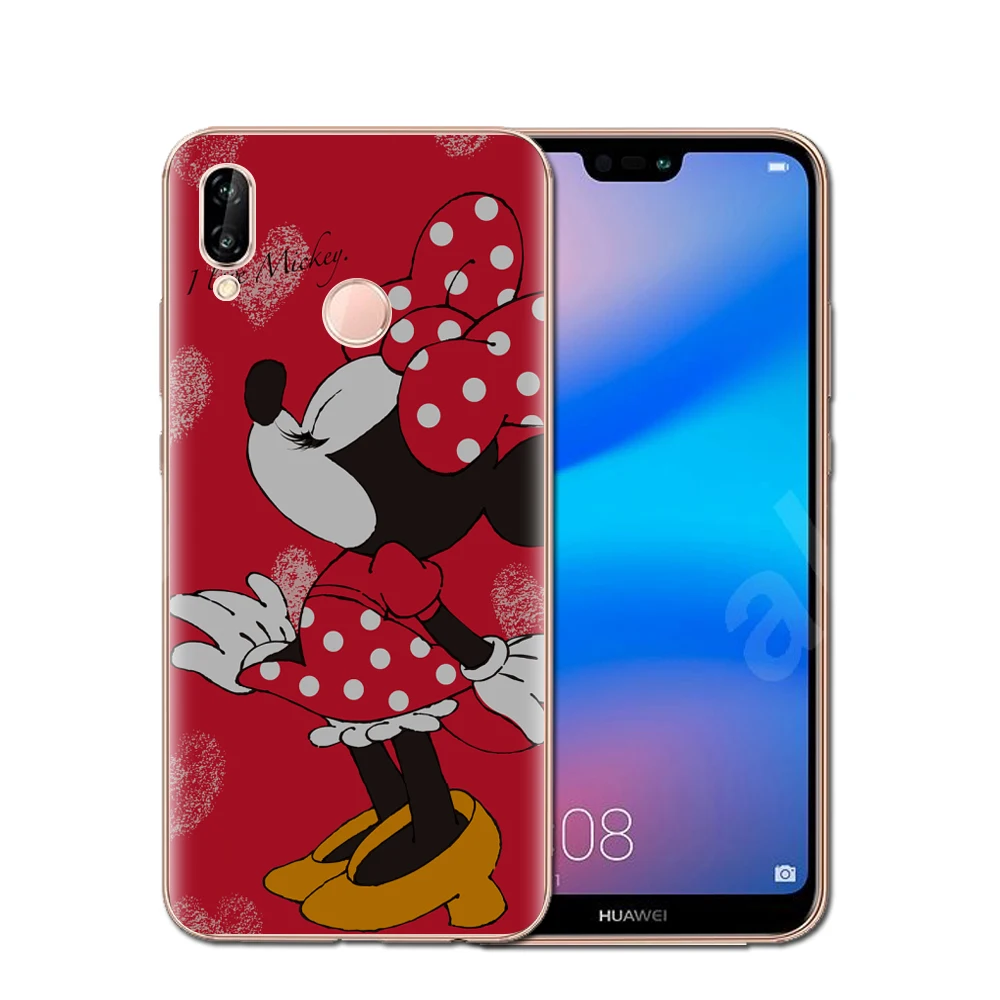 Микки и Минни Маус чехол для телефона huawei P8 P9 Lite Y3 Y7 2017 Y9 2018 P10 P20 Pro Honor 6X 7X 7C 9 10 Чехлы