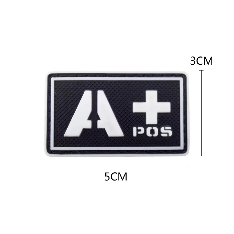 Пластырь типа крови A+ B+ AB+ O+ Положительный A B AB O+ POS A-B-AB-O-NEG-отрицательный ПВХ значок боевой дух тактический военный крюк патч