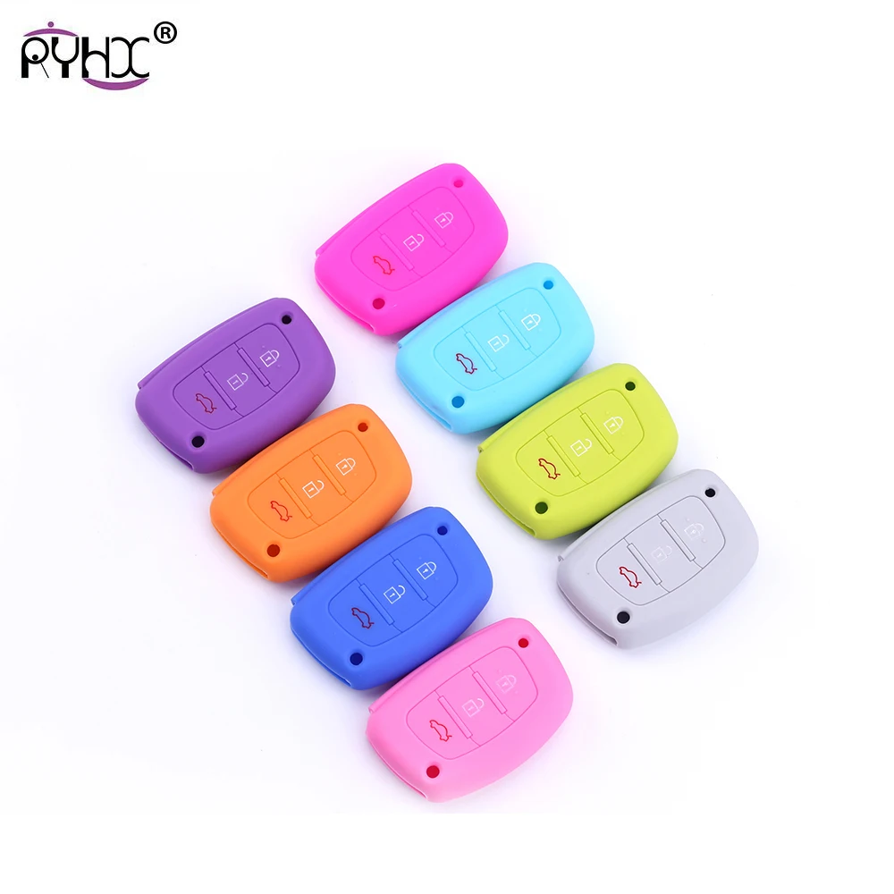 RYHX флип хранение силикон ключа автомобиля чехол Обложка подходит для i10 i20 i30 IX25 IX35