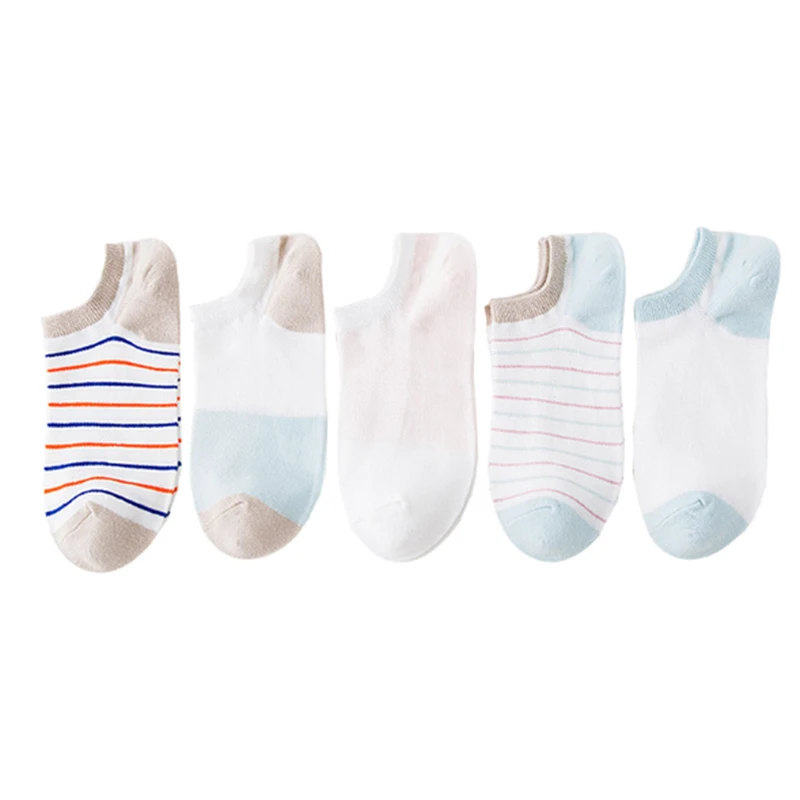 Comfortable Stripe Cotton Socks Woman Slippers Short Ankle Sweet Casual Tube Lady Vintage Ship FZA0132 | Мать и ребенок