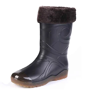 Зимние ботинки; Мужская обувь; водонепроницаемые непромокаемые ботинки; теплая плюшевая мужская обувь без шнуровки; безопасная обувь; ботильоны; большие размеры; zapatos de hombre