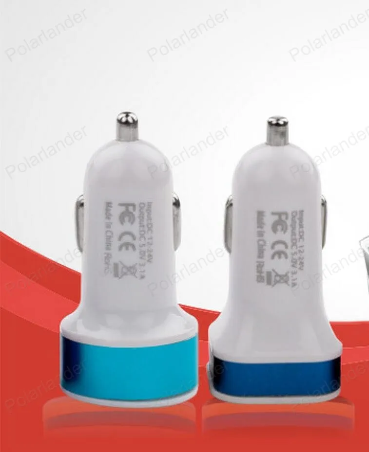 Круглое автомобильное зарядное устройство с двумя USB портами 12 В 2 А|adapter for car|adapter