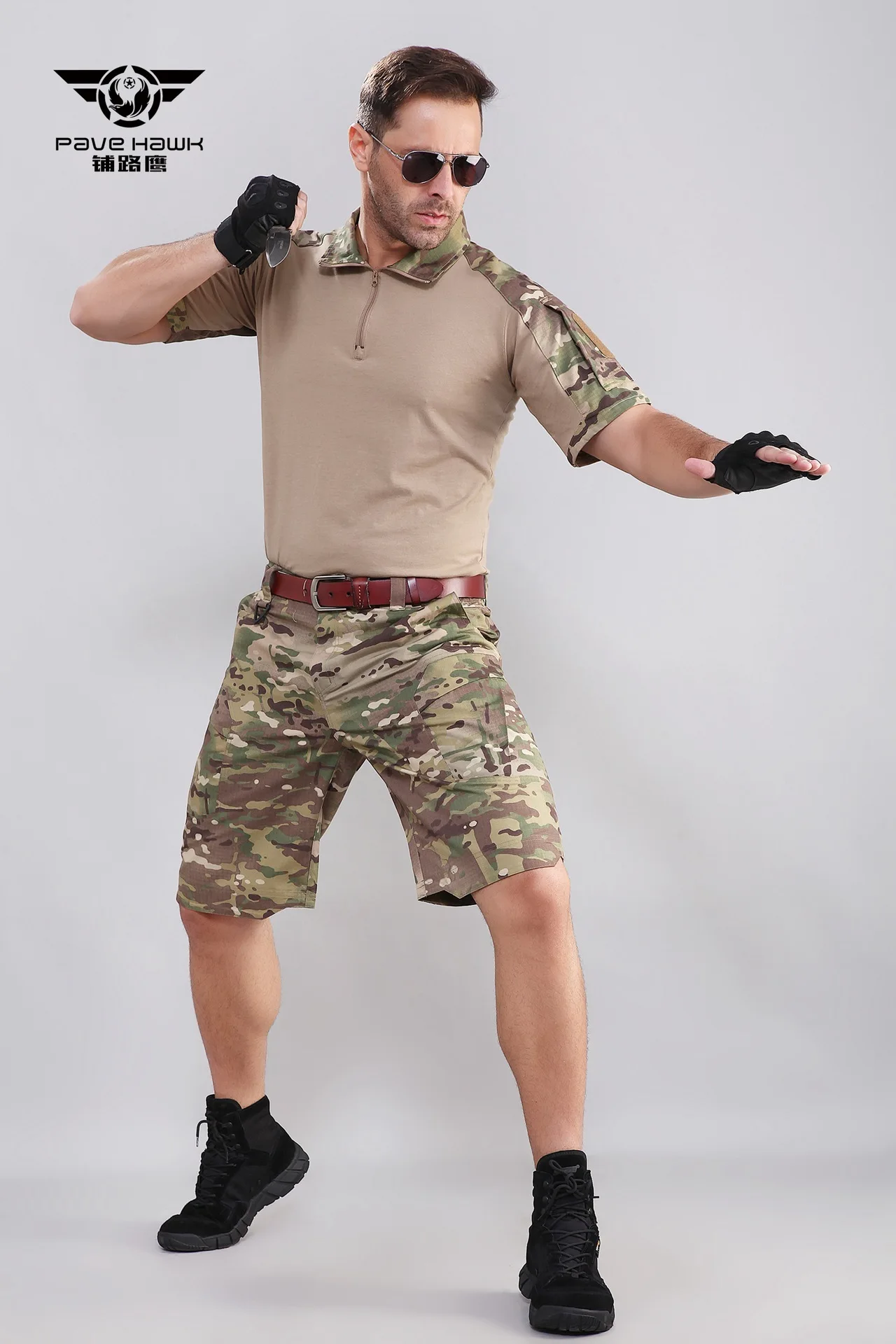 Городские тактические армейские веерные камуфляжные шорты мужские на открытом воздухе походные тренировочные мульти-сумки водонепроницаемые военные тактические короткие брюки