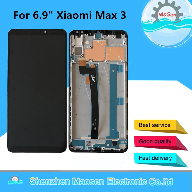 M& Sen рамка для 6," Xiao mi Max 3 mi Max 3 Max3 ЖК-дисплей Сенсорная панель дигитайзер для Xiaomi mi Max 3 ЖК-дисплей