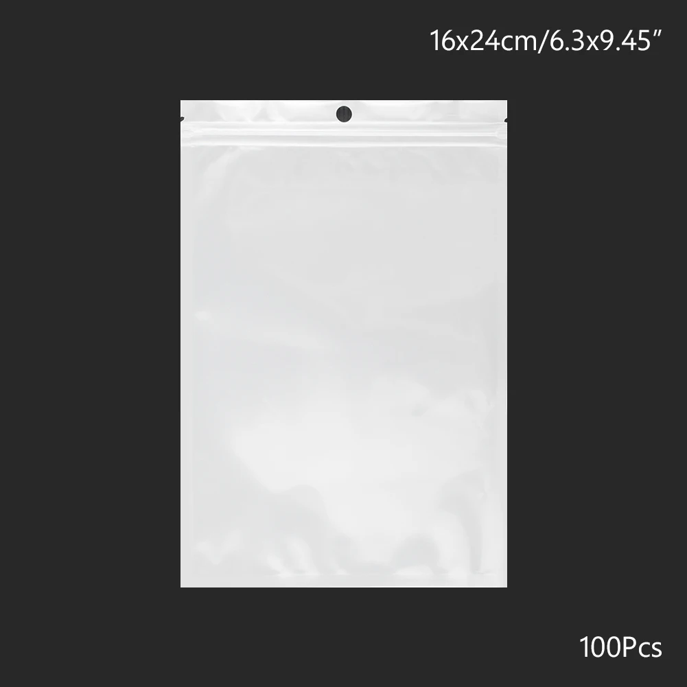 Светло-серый 50PCS 100PCS White Clear Self Seal Zipper Plastic Retail Packaging Poly Pouches Ziplock Zip Lock Bags Package With Hang Hole - Цвет: Светло-серый