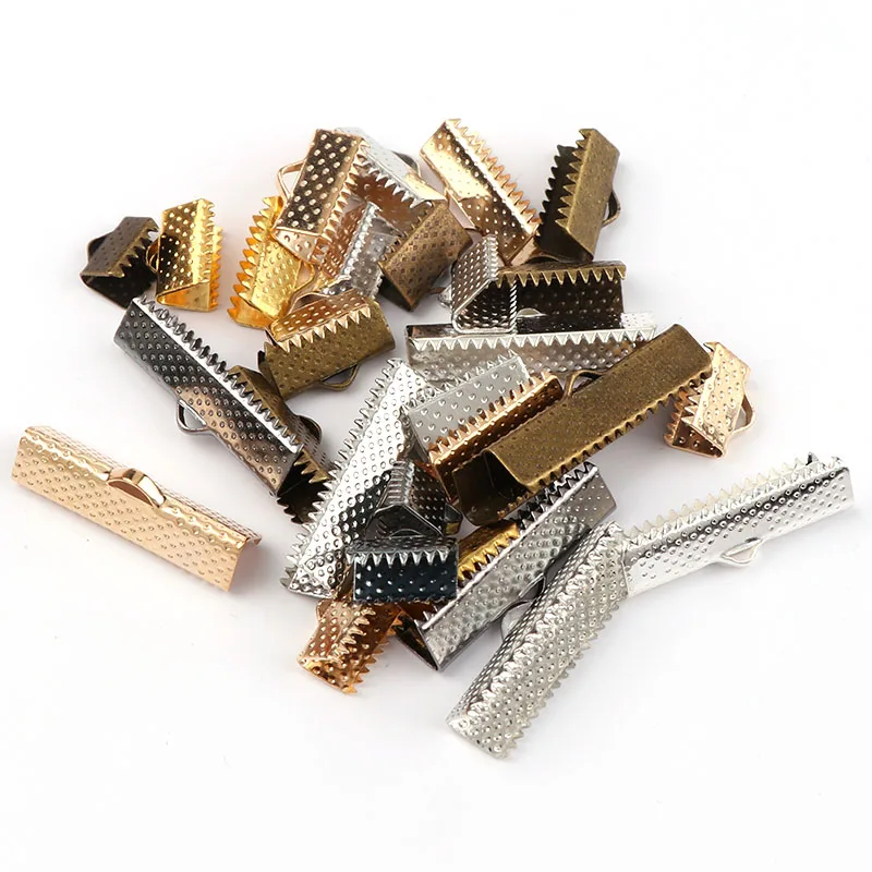 25 мм Обжимные бусины бухта застежки концевые крышки шнура ленты Кожаный Зажим