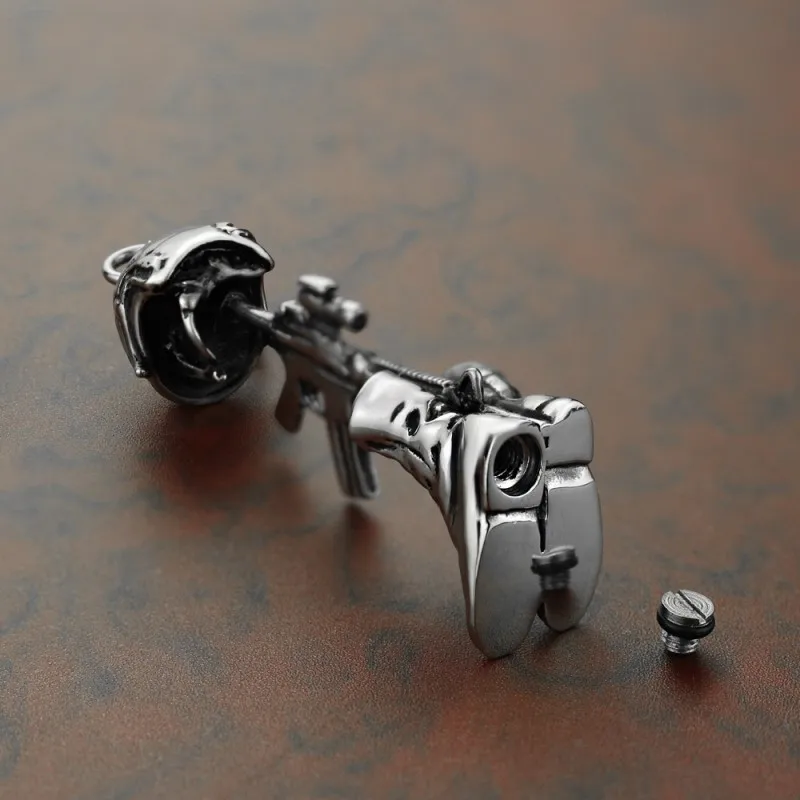 Винтажный флакон ожерелье панк из нержавеющей стали военный шлем военные сапоги