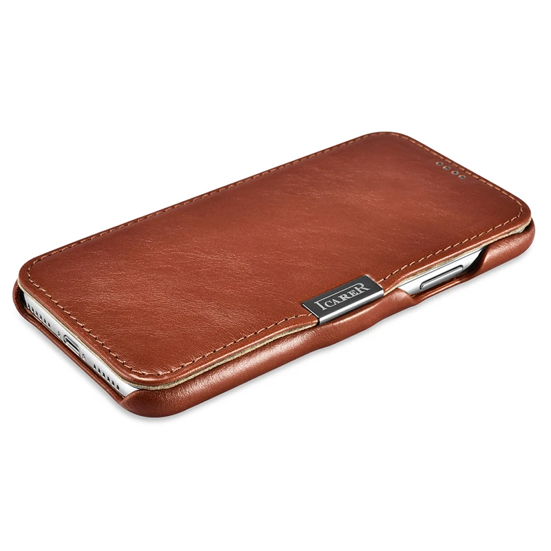iCarer For iPhone X Case Cover Luxury Vintage Genuine Leather Magnetic Shockproof Armor Flip Phone for 10 Back | Мобильные телефоны