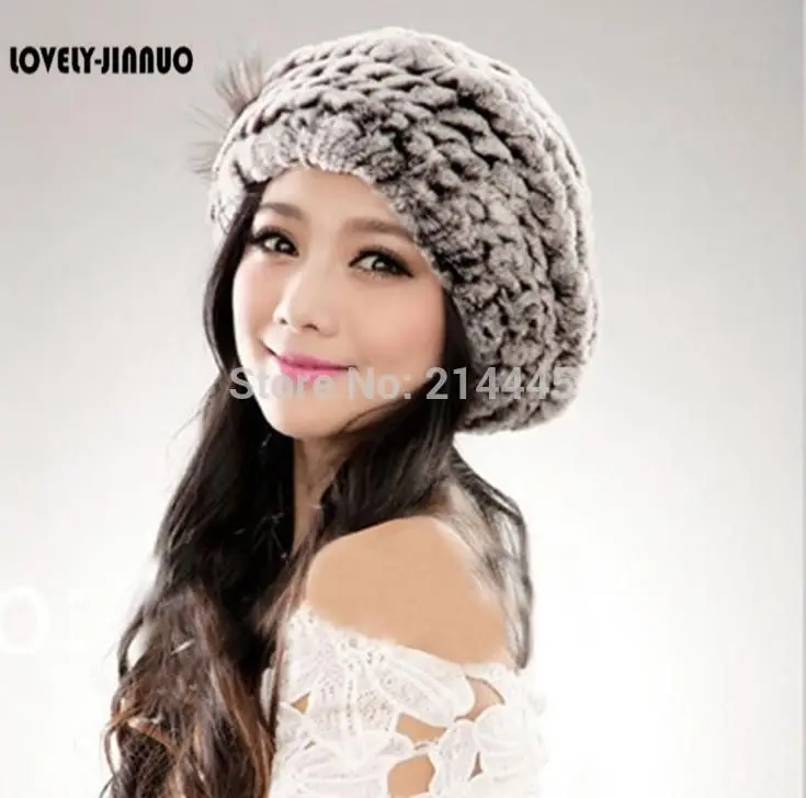 2021 шапка из меха кролика рекс натуральный вязаный мех Кепки Головные уборы Для