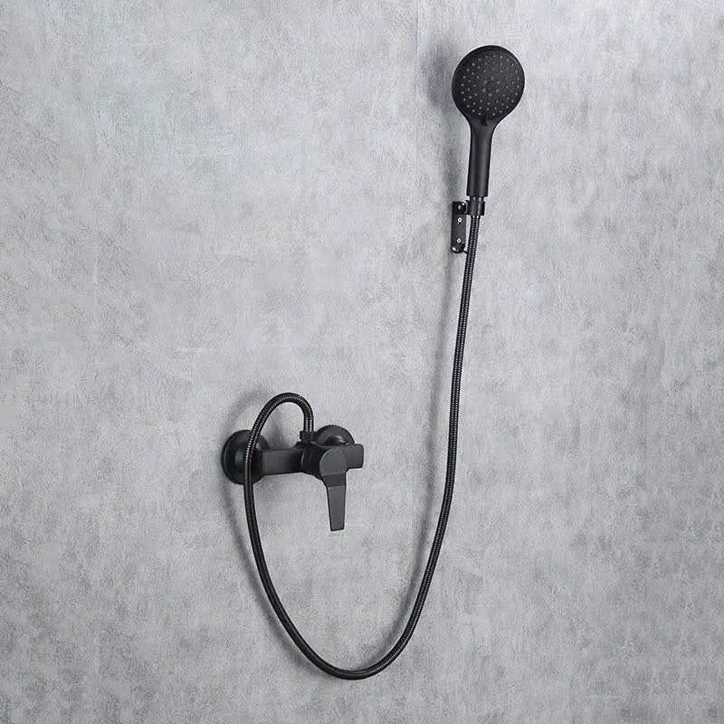 

LIUYUE Shower Sets Black Copper Wall Mounted Bathroom Simple Cold Hot Shower Set Handheld Conversion Spray Head Shower Mixer Tap