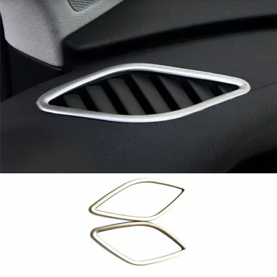 2 Pieces Нержавеющая сталь Кондиционер Выход круг крышка Накладка для Audi A3 8V 2013- Автомобильная дверная ручка рамка Декоративные наклейки - Название цвета: 2 Pieces