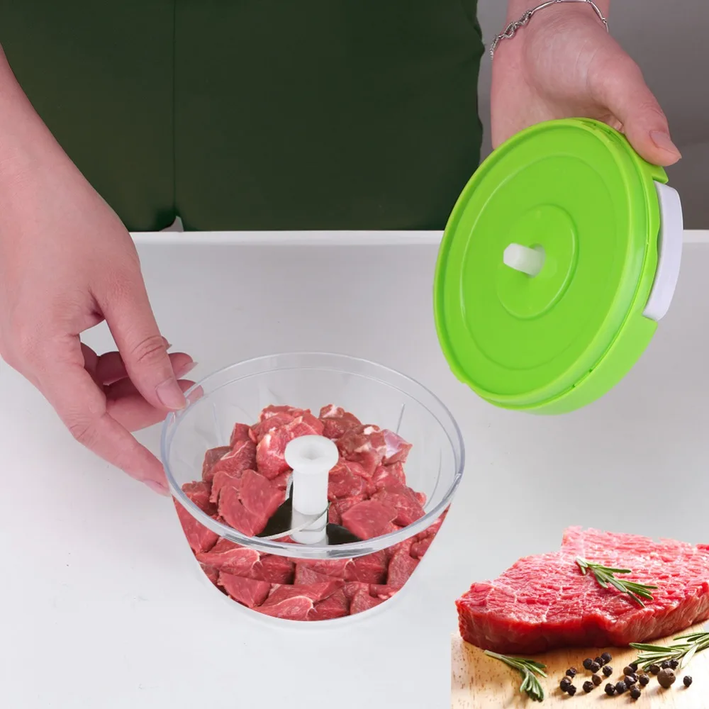 Manual Food Chopper Fruit Vegetable Garlic Shredder Multifunction Hand Pull Meat Mincer Blender Mixer Food Processor Crusher