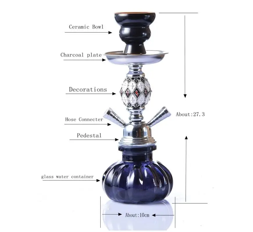Арабский стиль акриловый кальян набор Sheesha имитация кожи металлический уголь клип аксессуары кальян наргиле набор