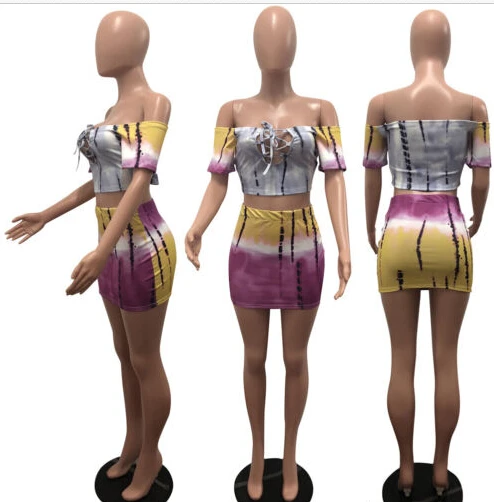 Пикантные Комплект из 2 предметов Для женщин вареный наряды с открытыми плечами