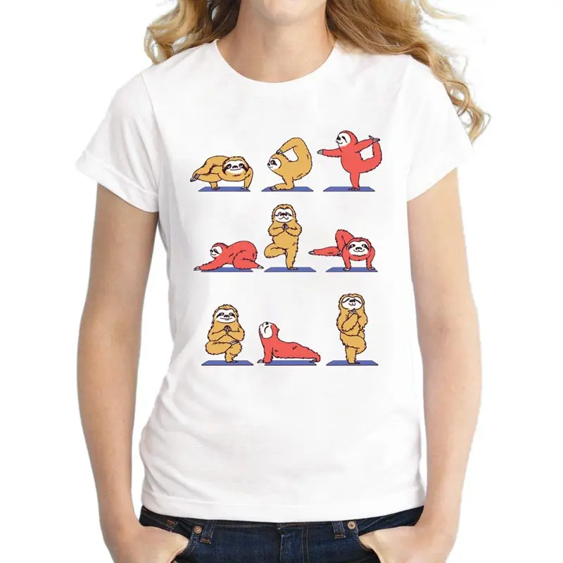 Женская футболка с коротким рукавом FJUN белая и принтом в виде собак|t-shirt women