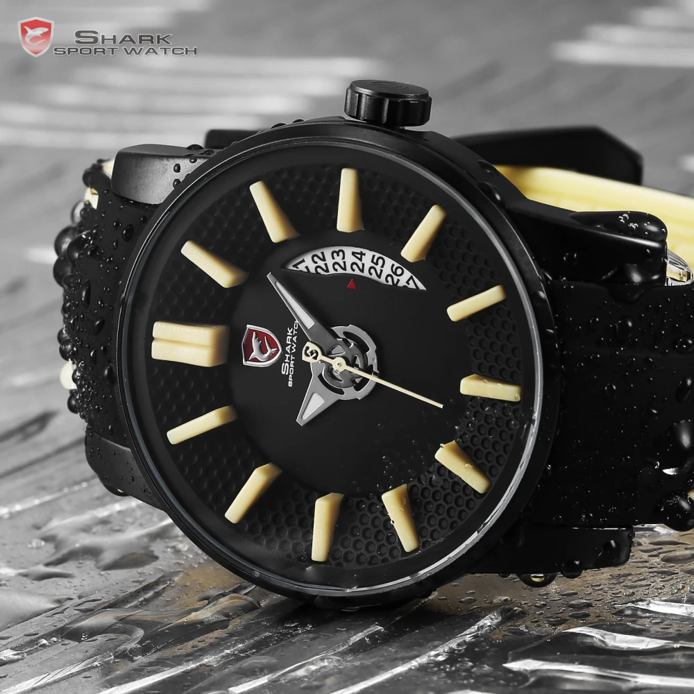 Серый Reef Shark Спортивные Часы 2017 НОВЫЙ Люксовый Бренд Мужчины Дата хаки Аналоговый