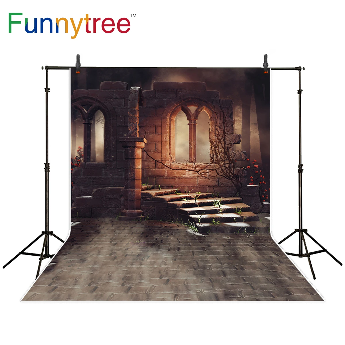 Фон Funnytree для студийной фотосъемки с изображением темного замка винтажные руины