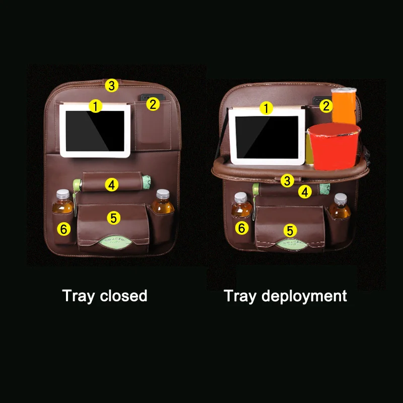 Автомобильный защитный чехол органайзер с держателем для планшета складной