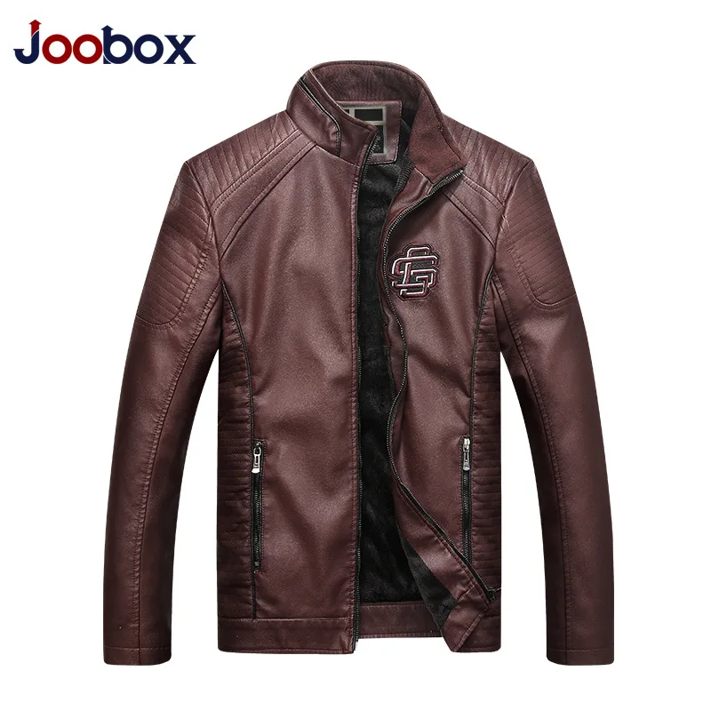 JOOBOX 2018 Новый Для мужчин Кожаная куртка Демисезонный Мода Высокое качество PU