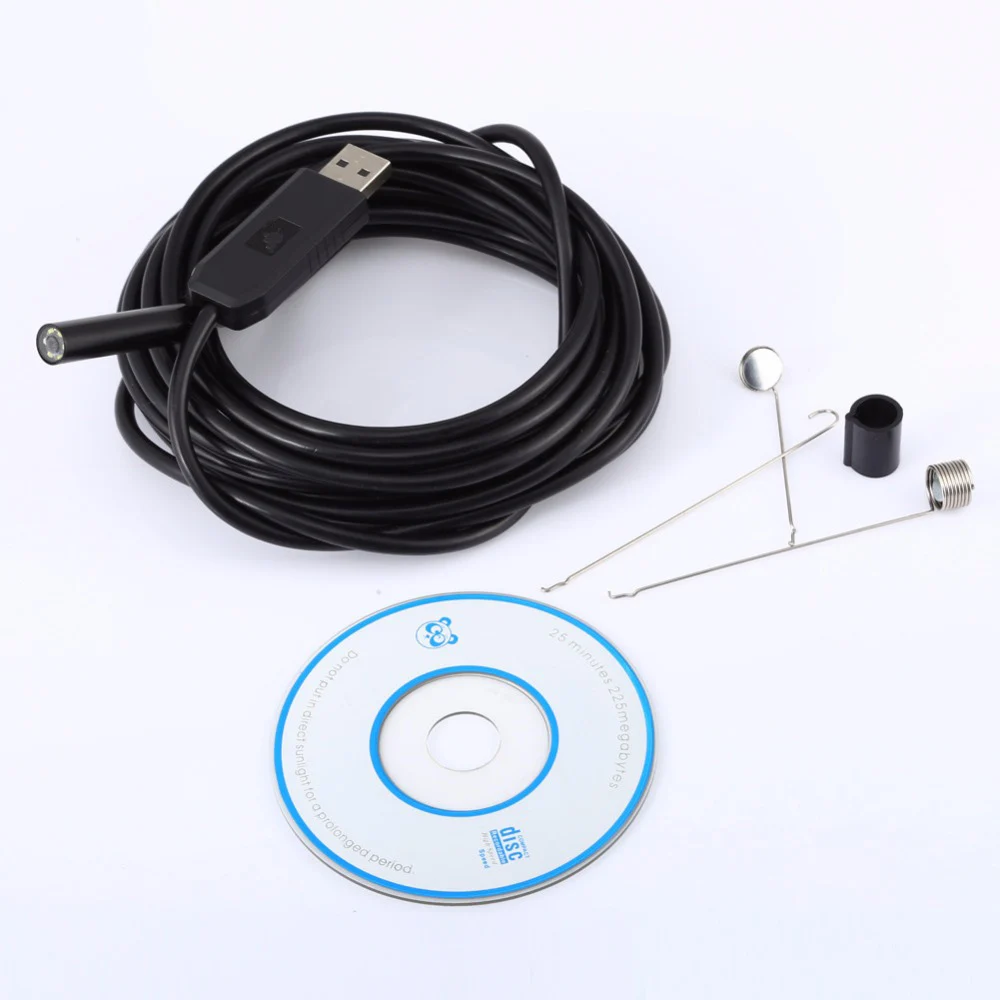 JINGLESZCN USB камера эндоскопа 9 мм мини бороскоп осмотр 25 м кабель Водонепроницаемый
