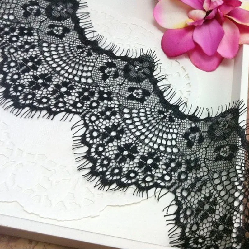 3 шт. ярда лидер продаж черно-белые кружева для ресниц одежды ручной работы сделай