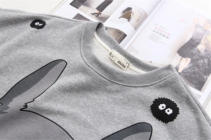 Женские толстовки Harajuku CEODOGG Kawaii Totoro с принтом хлопковый свитер длинными рукавами