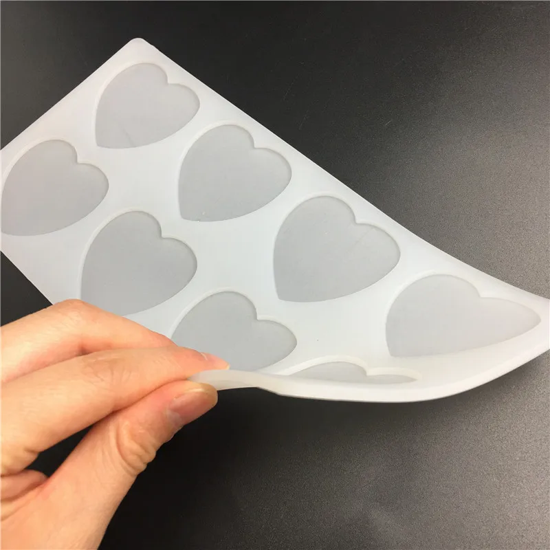 Силиконовая белая форма для шоколадного торта с 8 углублениями большим сердцем