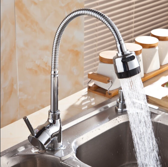 

Hot Sale Solid Brass Kitchen Faucet Kitchen Mixer Cold & Hot Kitchen Tap Single Hole Water Tap Kitchen Faucet torneira cozinha