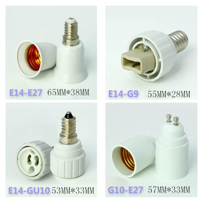 Led основание лампы конверсионный держатель адаптер конвертер MR16 GU10 G9 B22 E27 E14 E40 огнеупорный материал для дома светильник