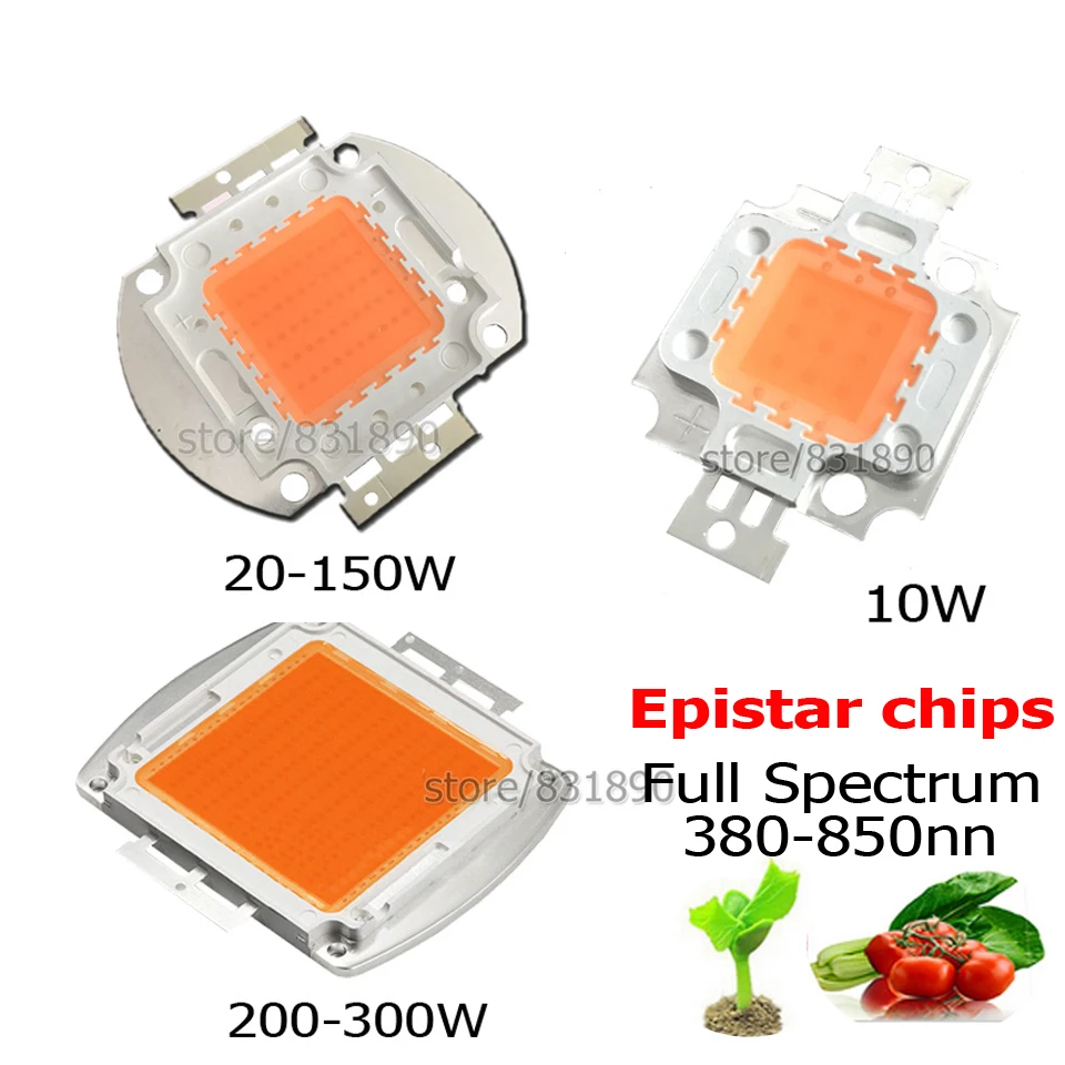 Мощный светодиодный чип Epistar COB Beads10W 20 Вт 30 50 100 300 380 850nm прожекторы для роста