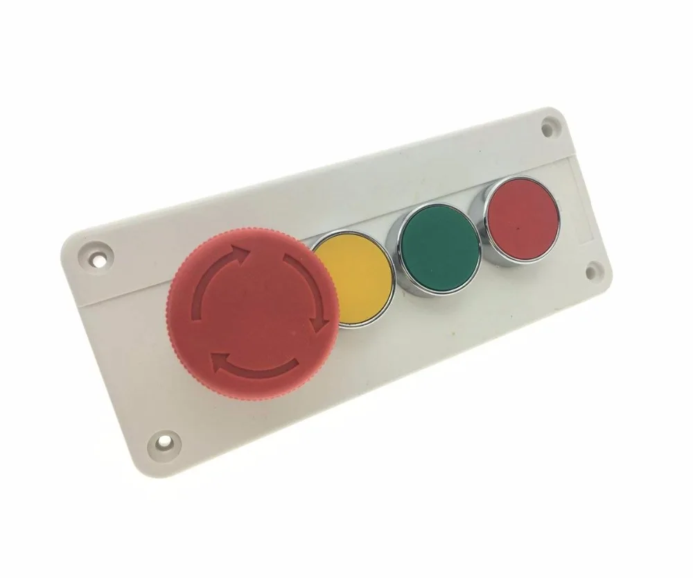 AC 240V 3A 40mm Red Mushroom Emergency Stop NC Latching Push Button Station Grey Panel | Обустройство дома