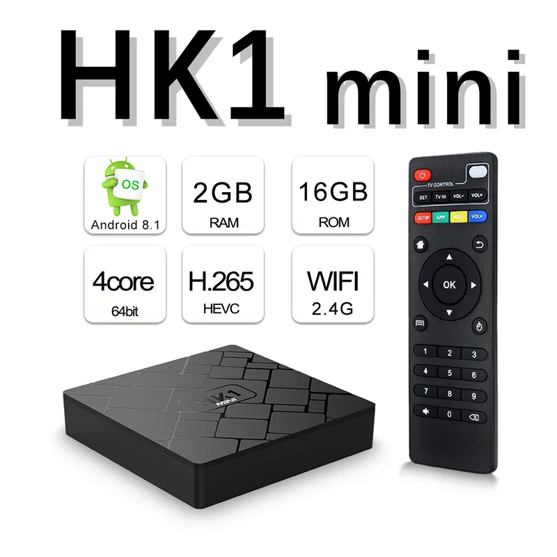 HK1 Мини Android 9 0 Смарт ТВ коробка RK3229 четырехъядерный 2 4G беспроводной Wifi RAM Гб ROM 16