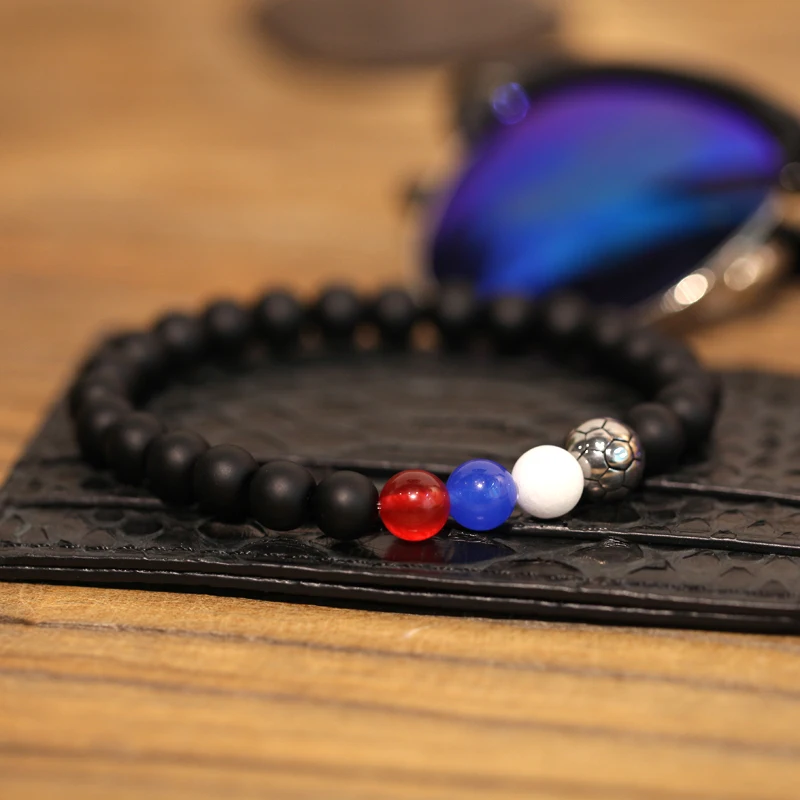 Магия рыба браслет Для мужчин новая мода 8 мм натуральный камень из бисера Титан